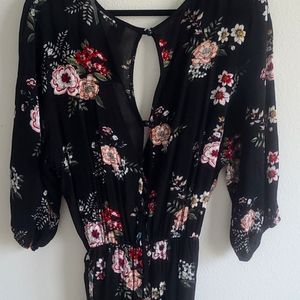 NWT Black Floral Romper